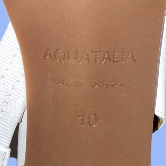 AQUATALIA Slingback Stacked Heel Sandals - Women’s 10M White - Picture 2 of 8